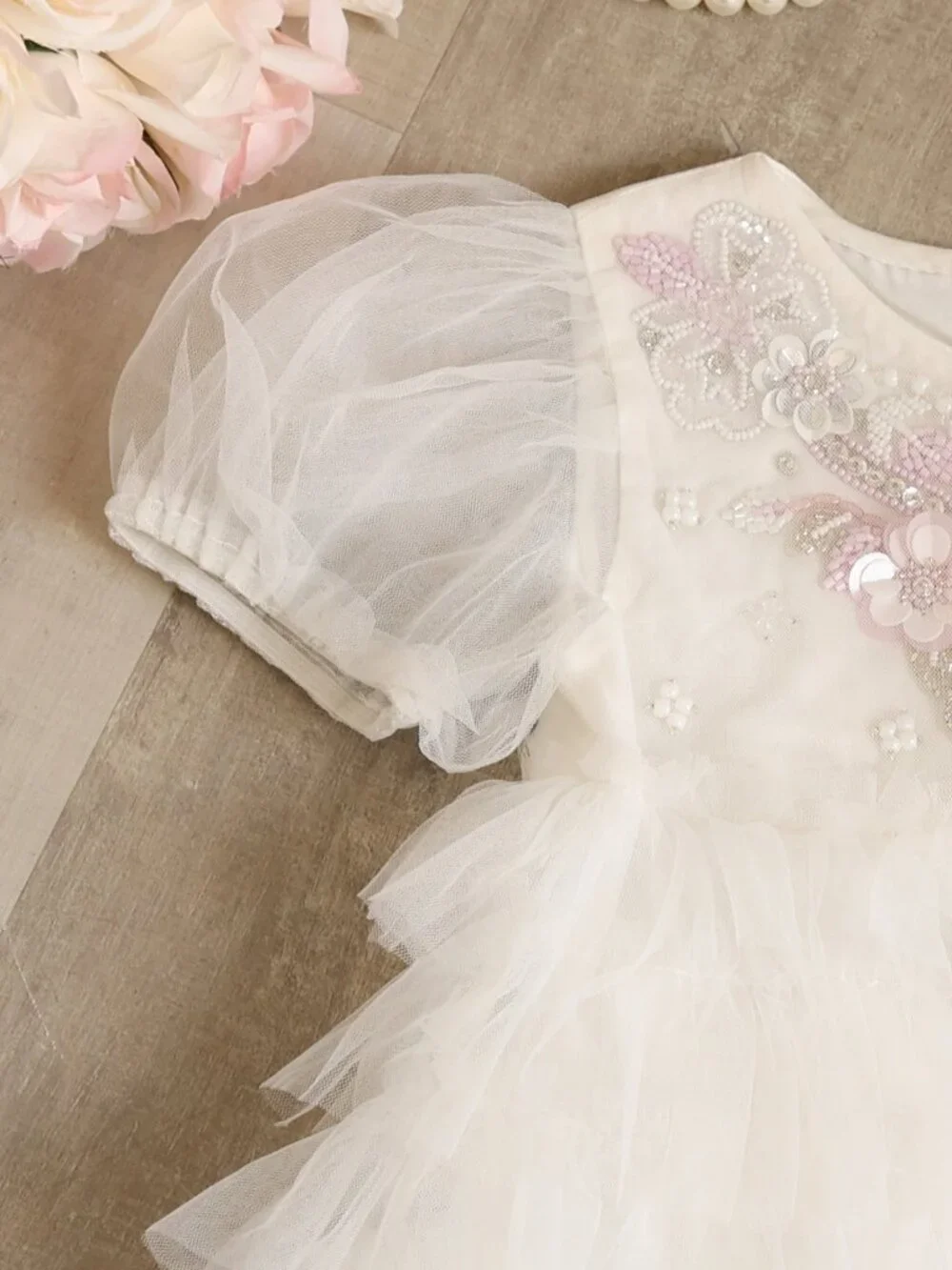 Tutu Du Monde White Tulle Dress Bebe Flower Girl Portraits Special Occasions NWT